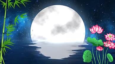 圆月星空夏季清凉背景视频视频的预览图